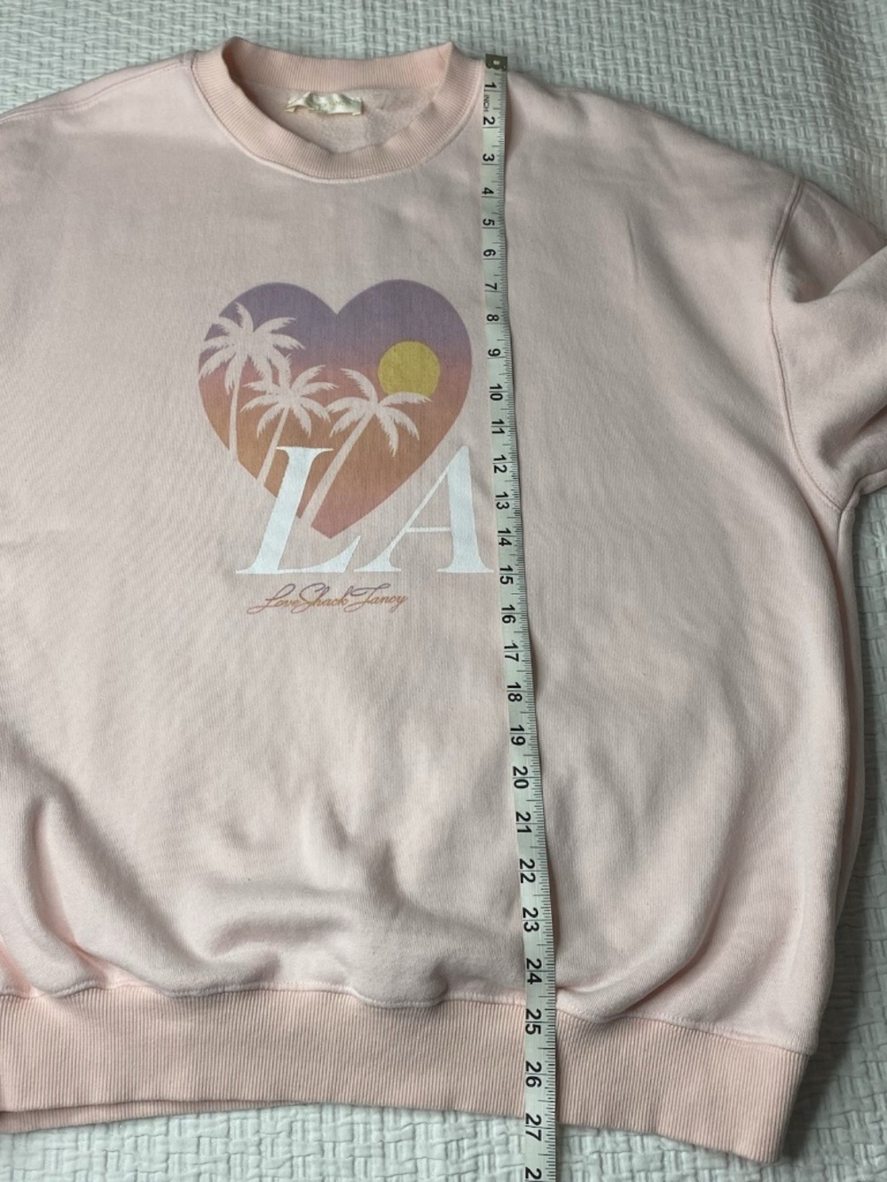LoveShackFancy LA Light Pink Pullover Sweatshirt Size M/L Boho Surf Beach - Picture 7 of 11